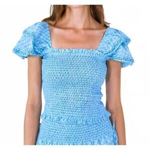 NEW ERICA WILSON daphne cap sleeve top in daisy bouti